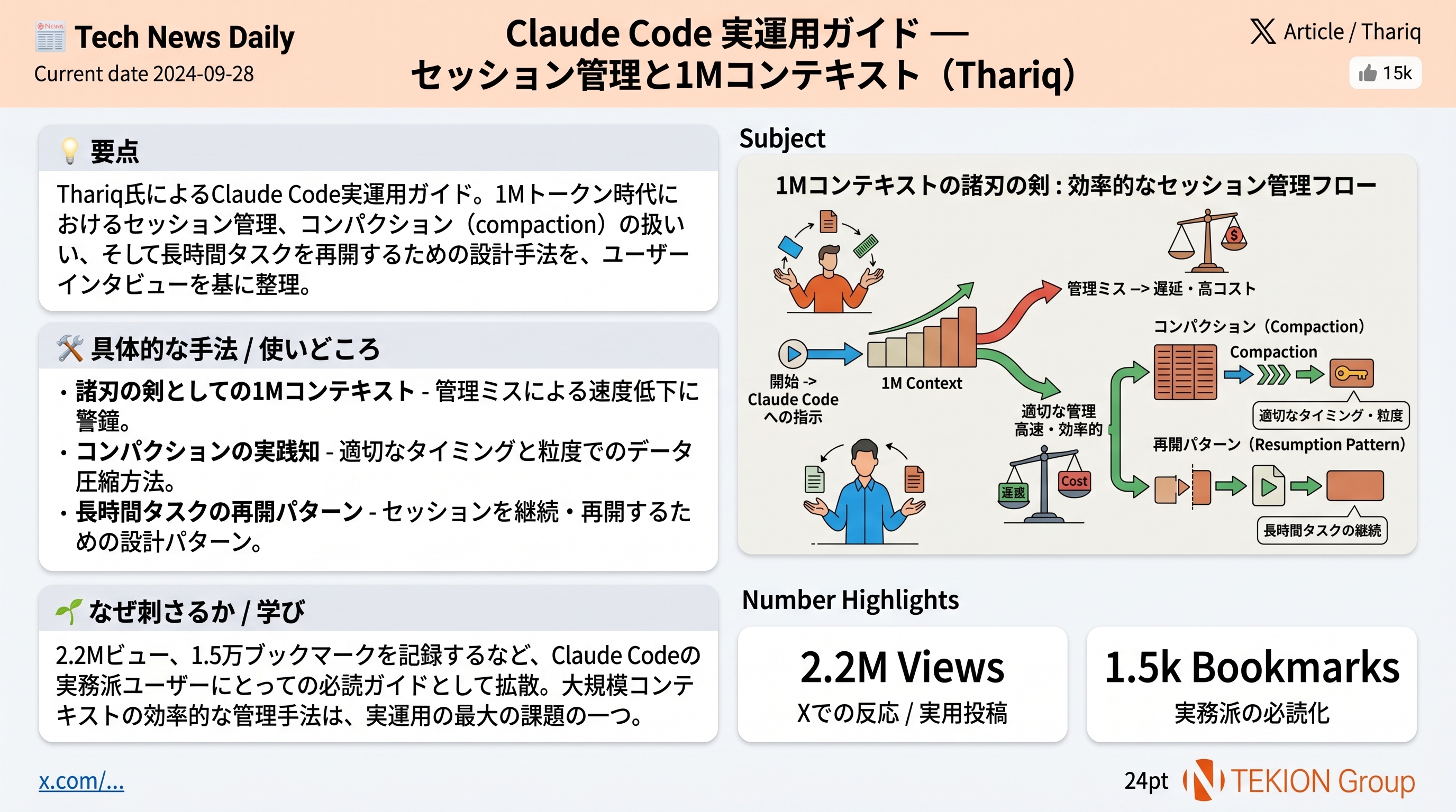 Claude Code 実運用ガイド — セッション管理と1Mコンテキスト（Thariq）