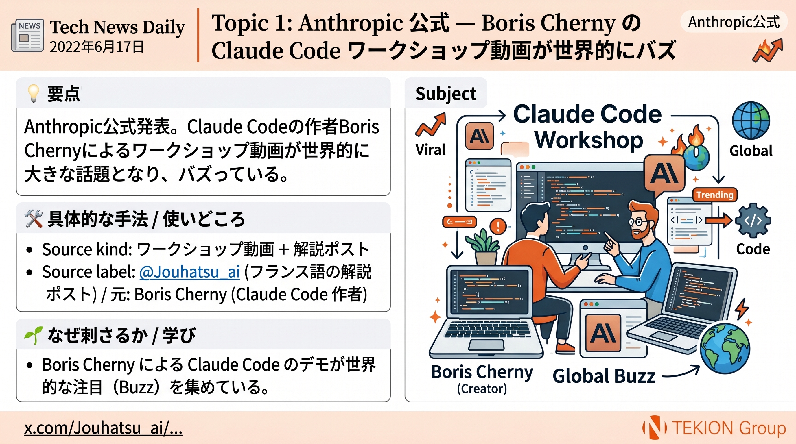 Boris Cherny の Claude Code 公式ワークショップが世界的にバズ