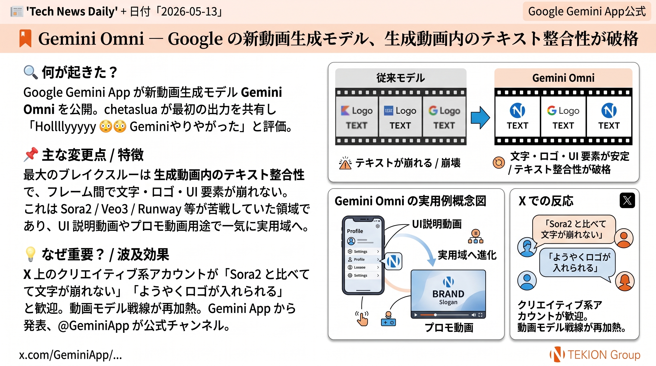 Gemini Omni — Google新動画モデル、テキスト整合性が破格