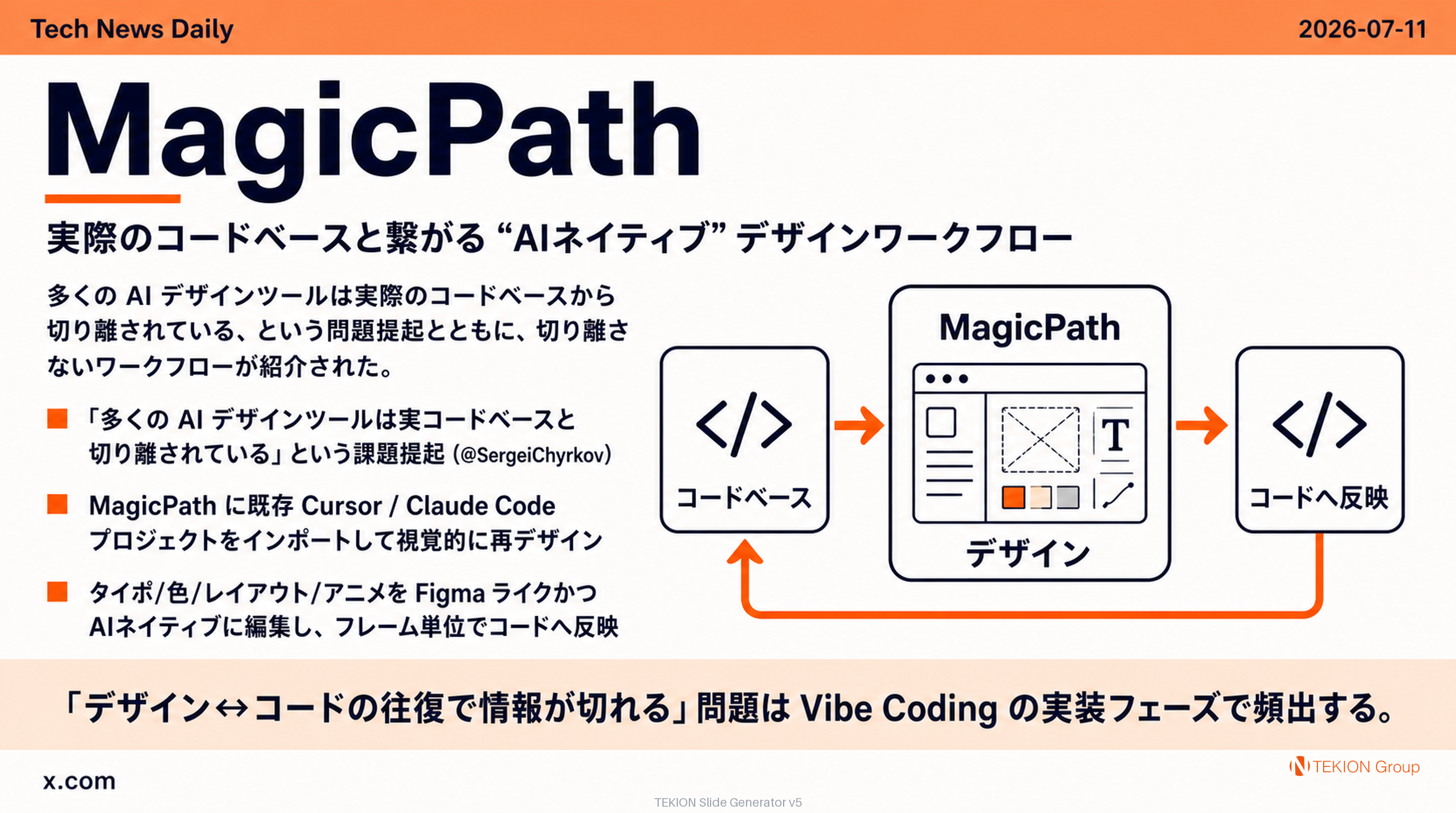 MagicPath — 実際のコードベースと繋がる “AIネイティブ” デザインワークフロー