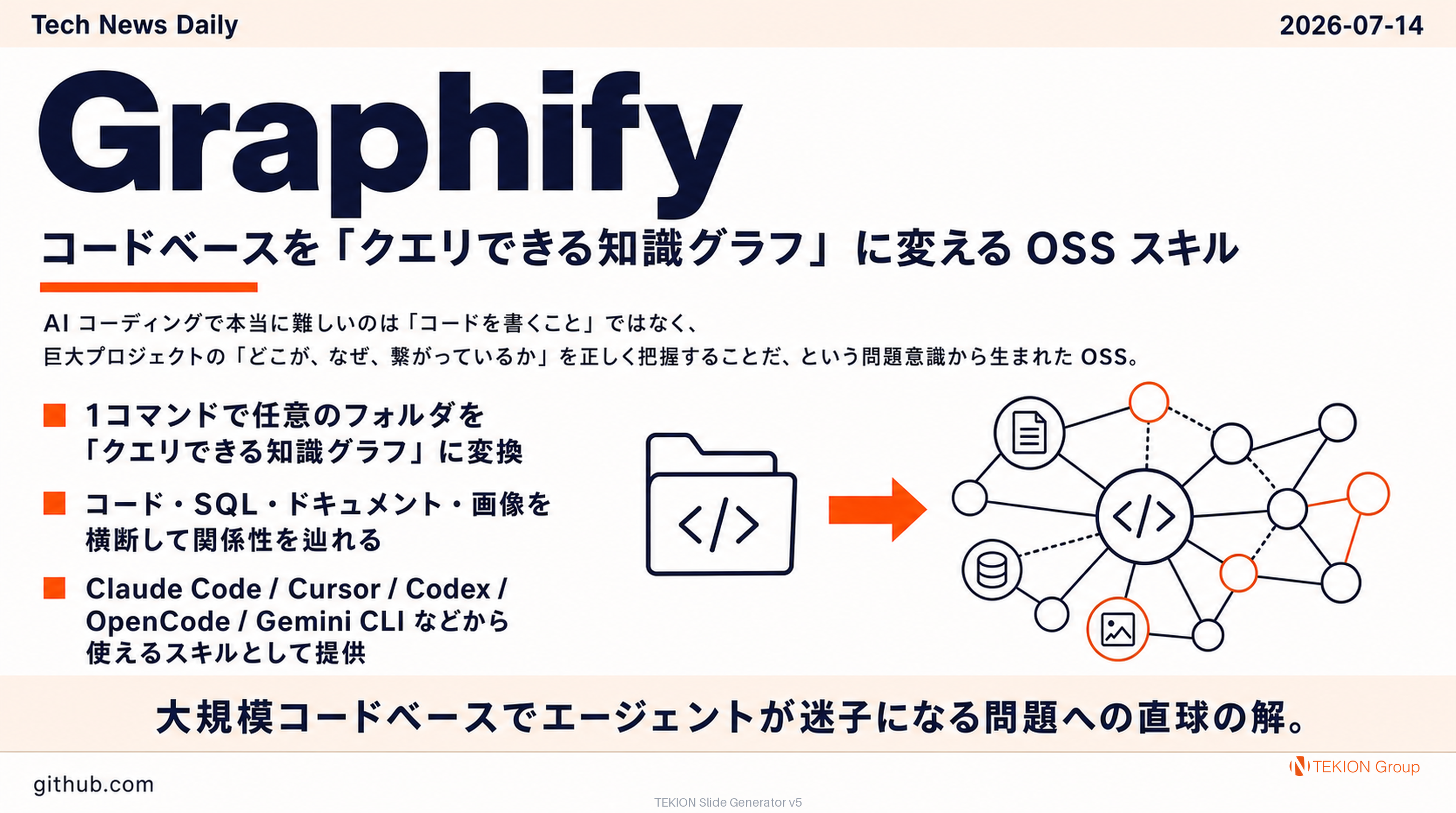Graphify — コードベースを「クエリできる知識グラフ」に変える OSS スキル
