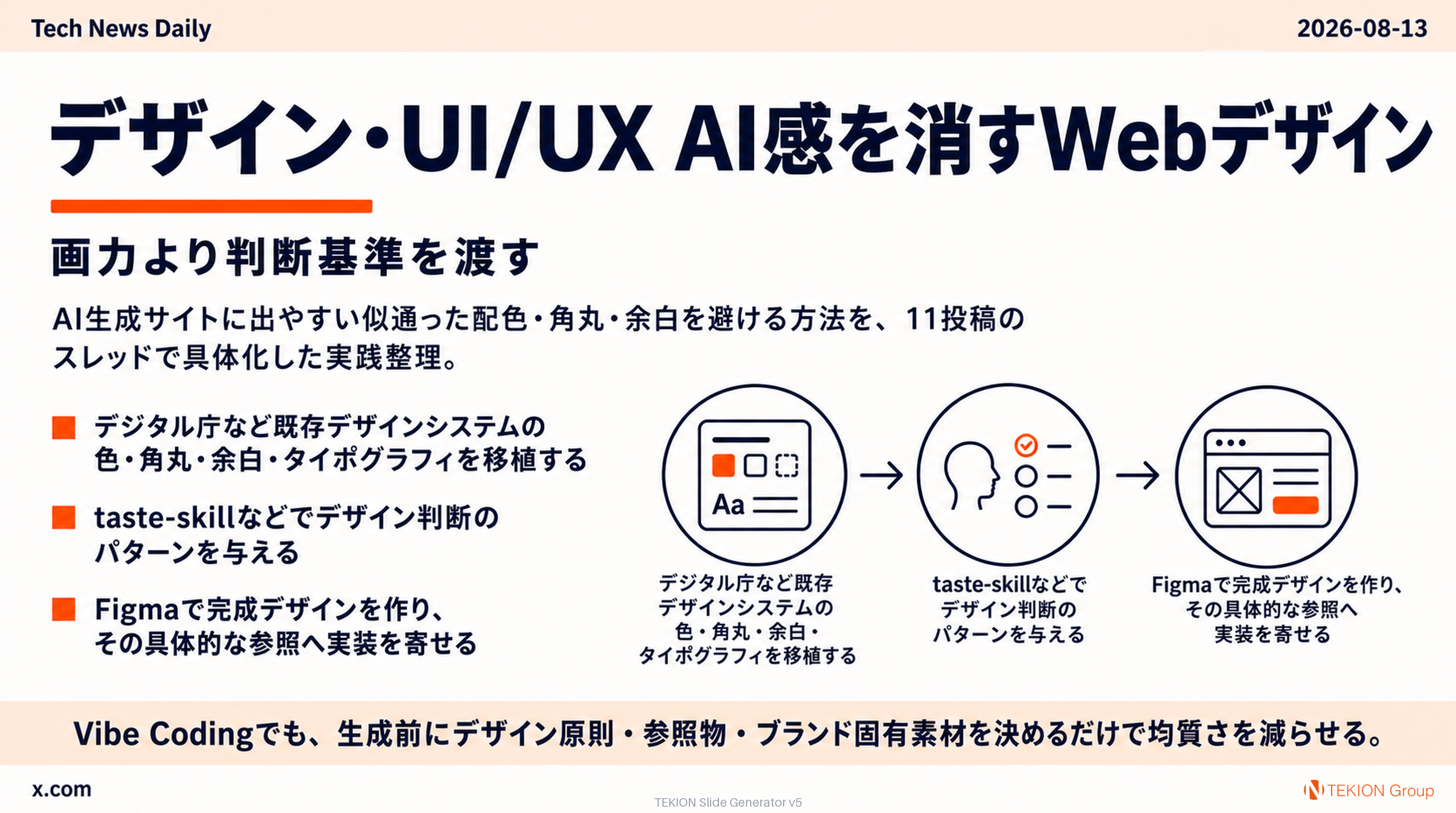 AI感を消すWebデザイン — 画力より判断基準を渡す