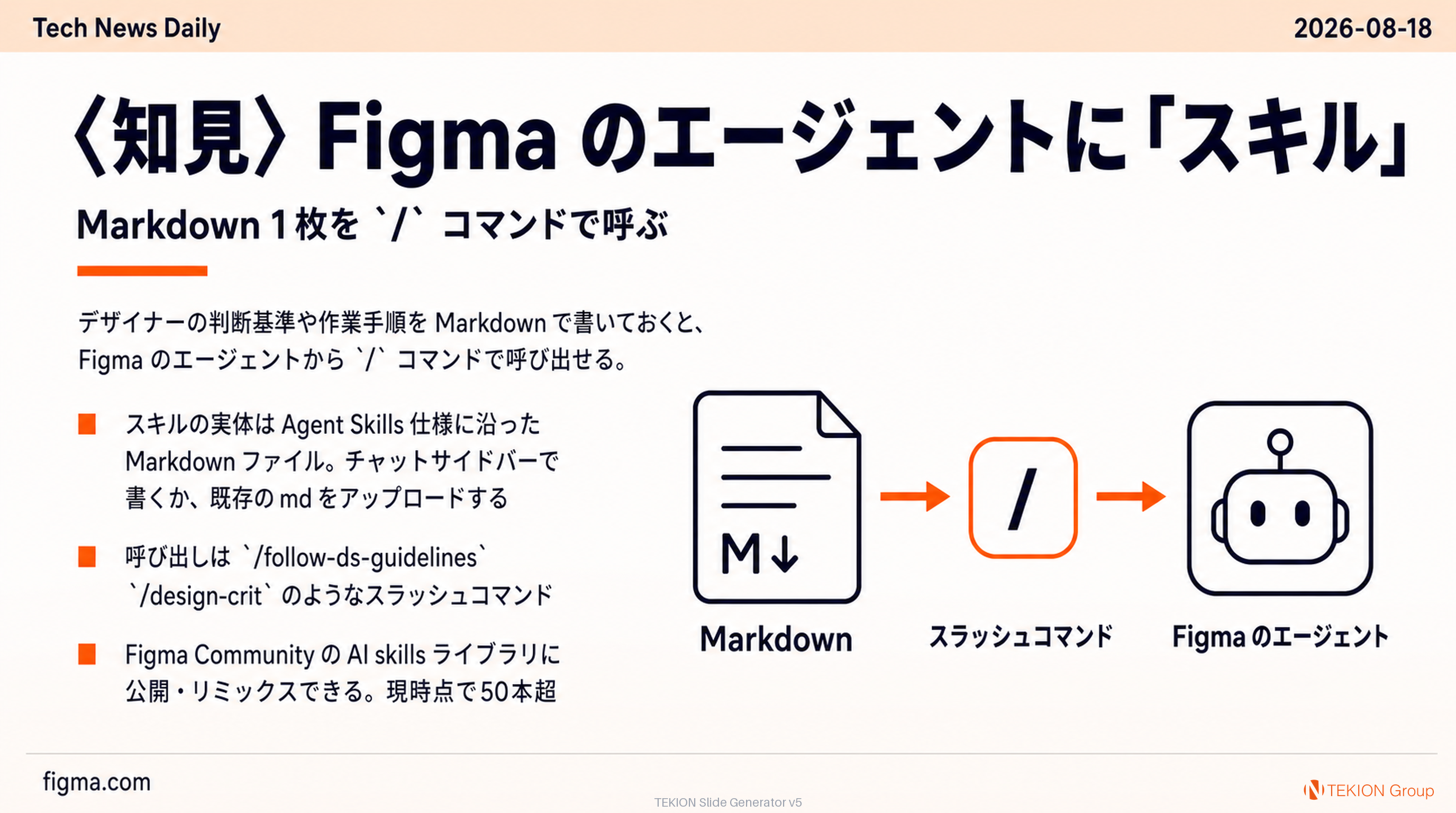 〈知見〉Figma のエージェントに「スキル」— Markdown 1枚を `/` コマンドで呼ぶ