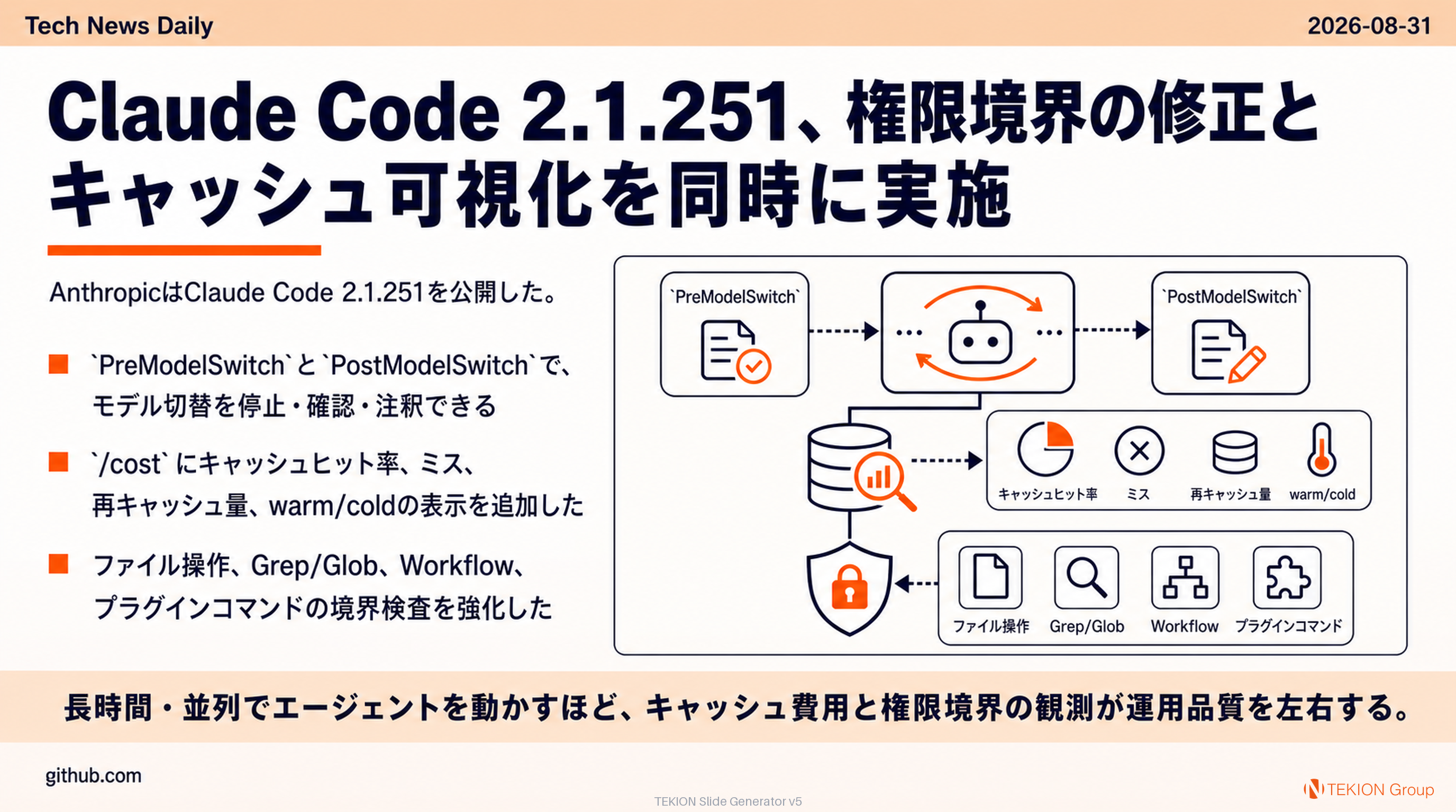 Claude Code 2.1.251、権限境界の修正とキャッシュ可視化を同時に実施