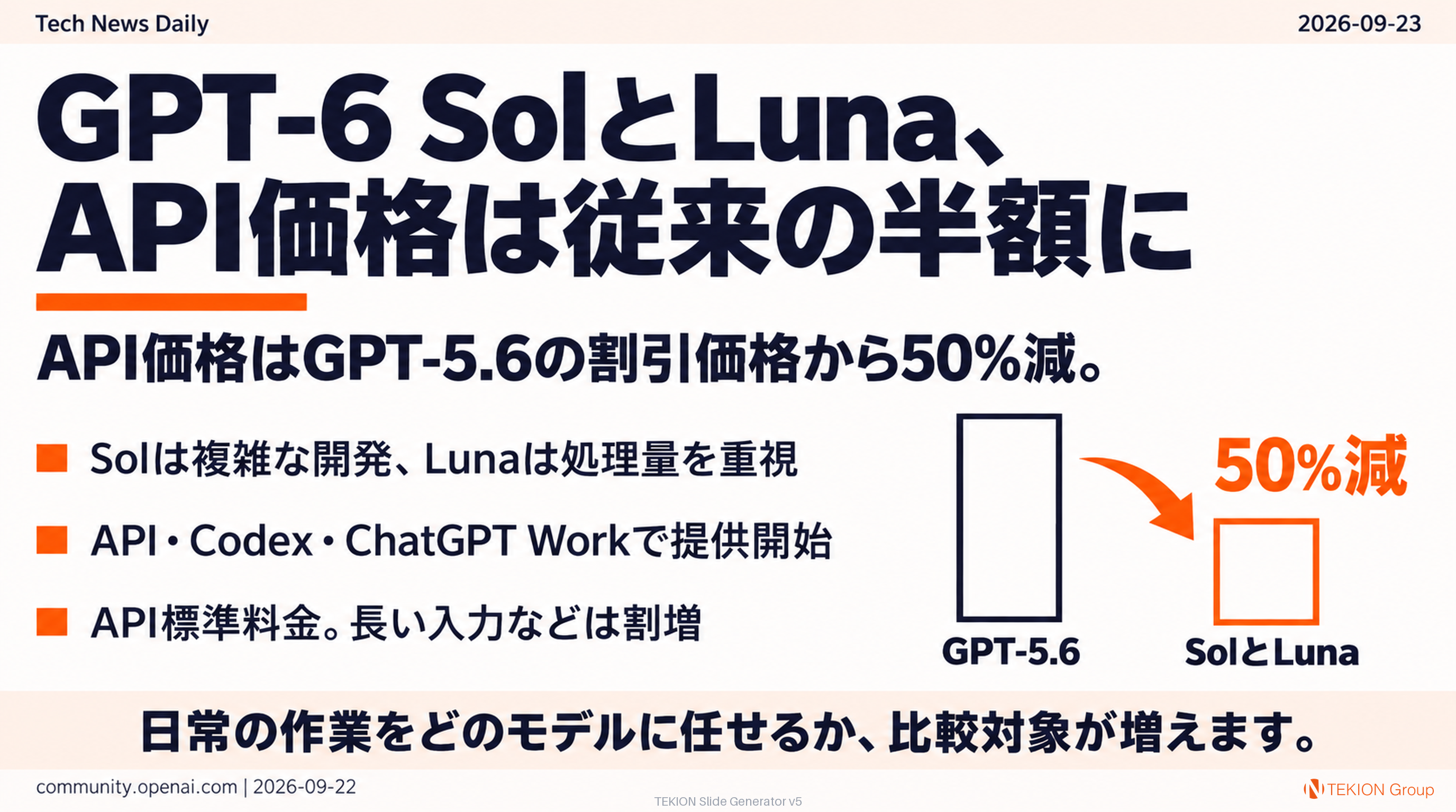 GPT-6 SolとLuna、API価格は従来の半額に