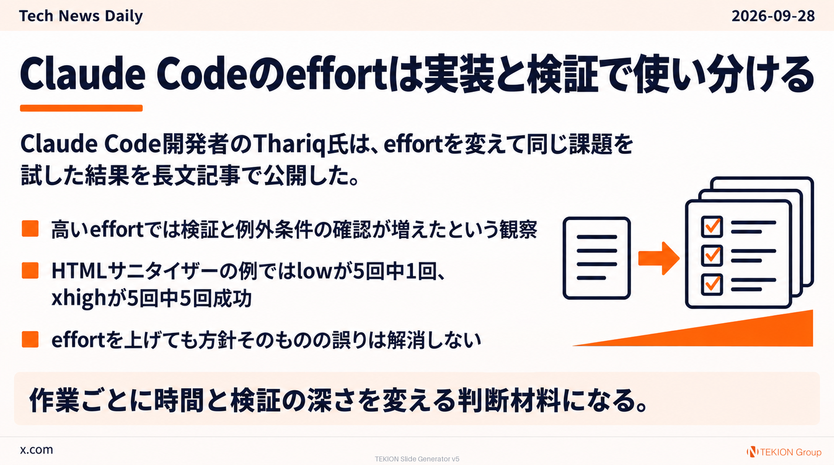 Claude Codeのeffortは実装と検証で使い分ける