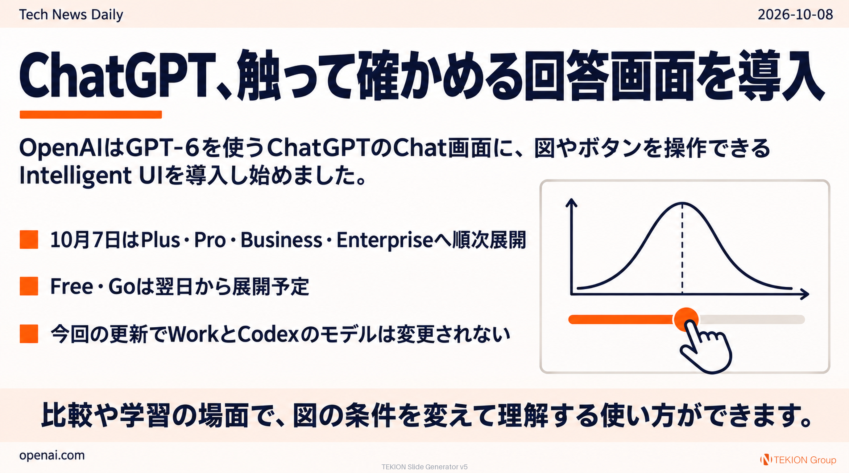 ChatGPT、触って確かめる回答画面を導入