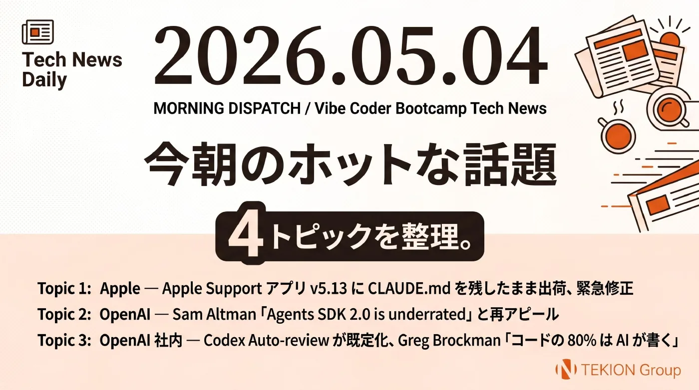 2026-05-04 AIエージェントニュース スライド1/6