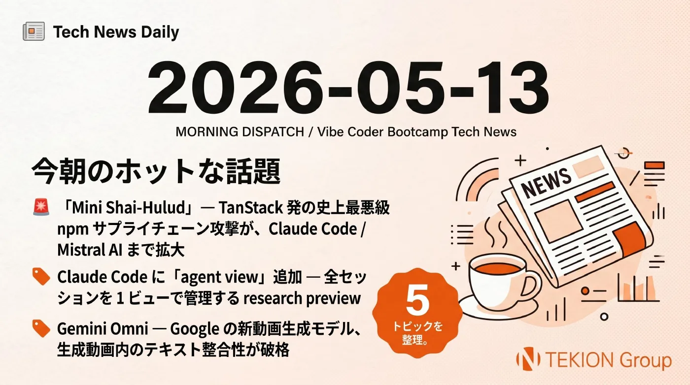 2026-05-13 AIエージェントニュース スライド1/7
