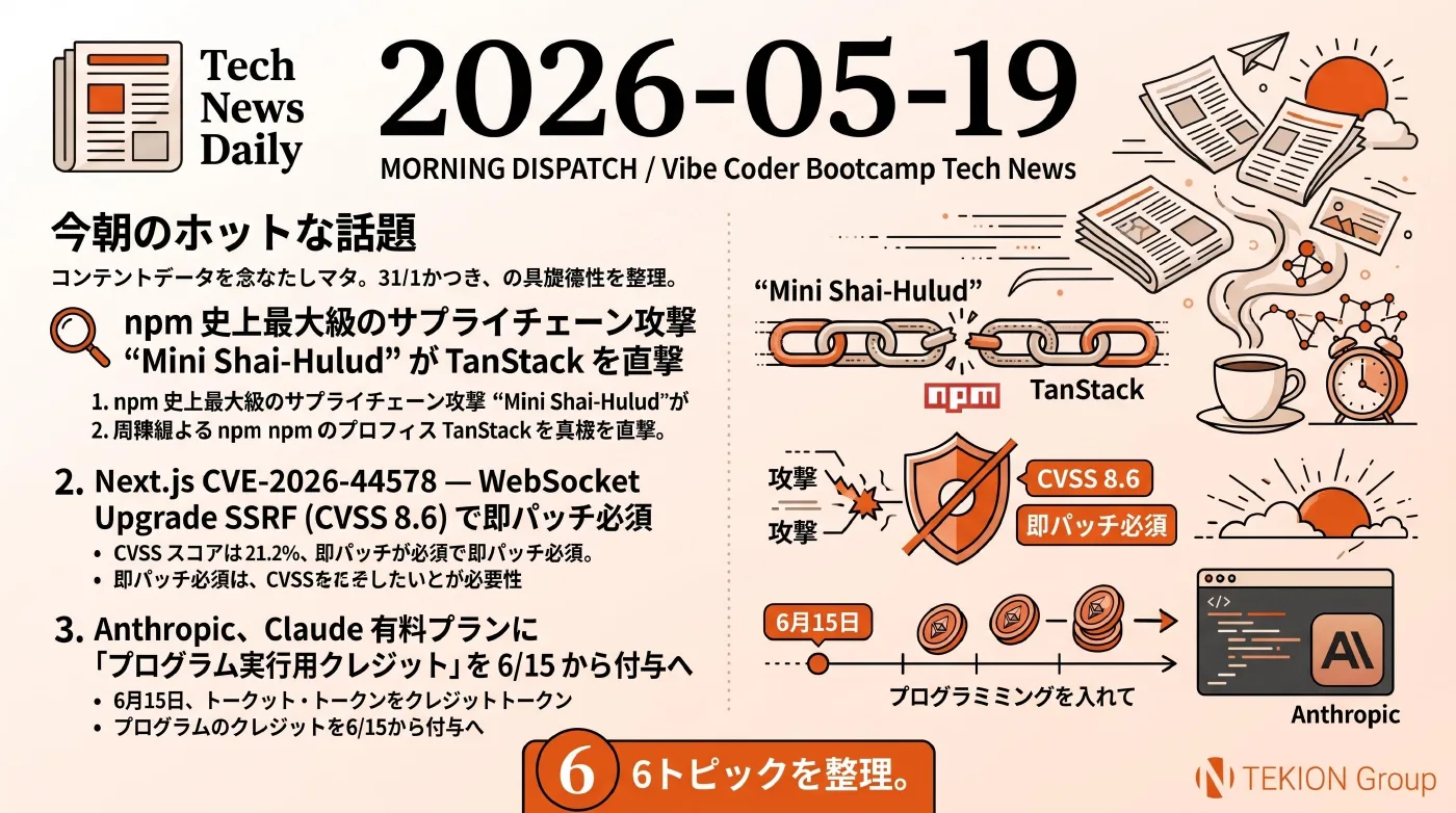 2026-05-19 AIエージェントニュース スライド1/8