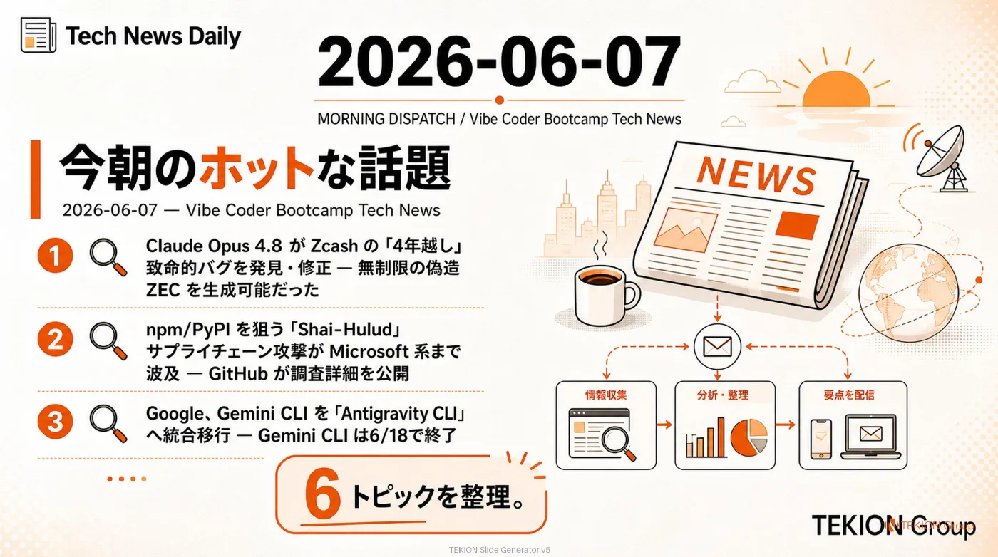 2026-06-07 AIエージェントニュース スライド1/8