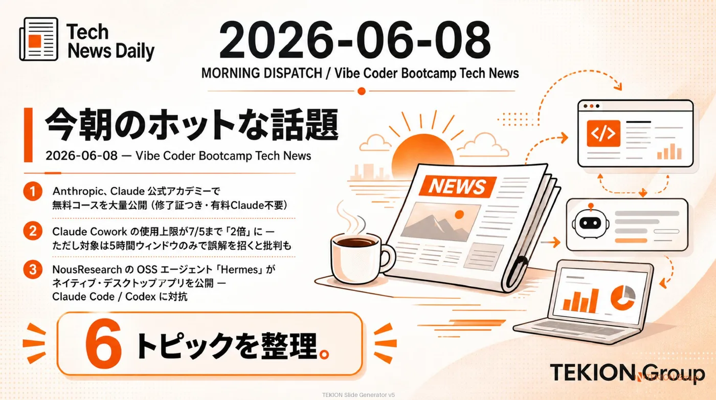 2026-06-08 AIエージェントニュース スライド1/8