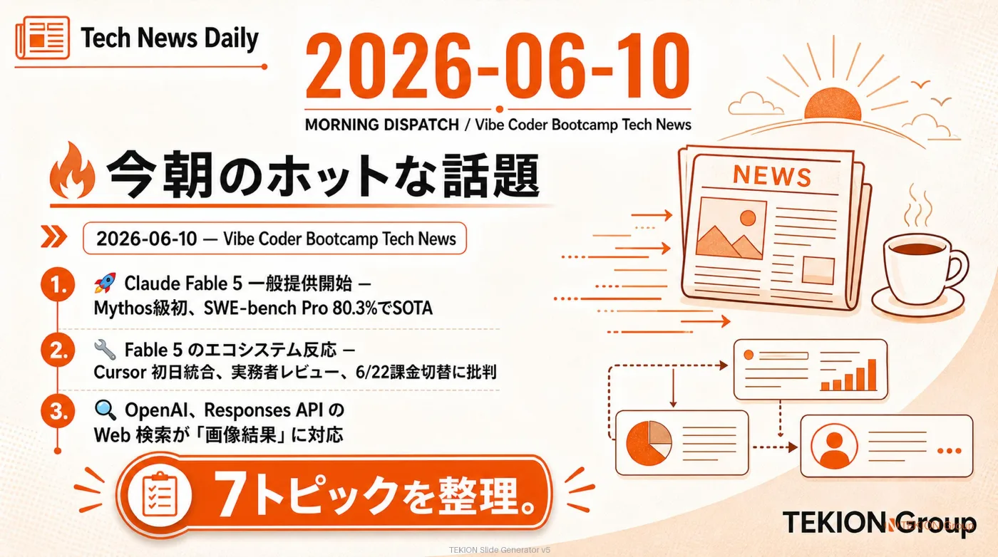 2026-06-10 AIエージェントニュース スライド1/9