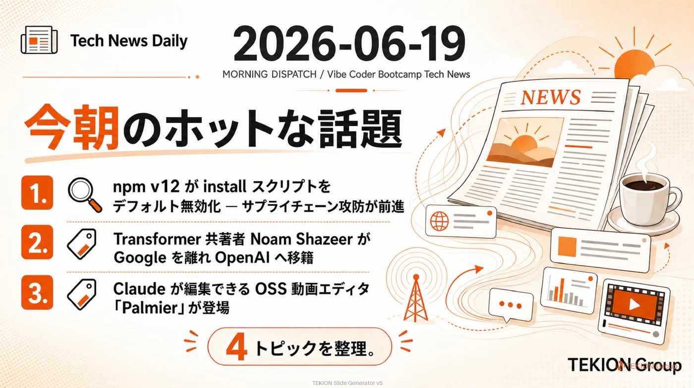 2026-06-19 AIエージェントニュース スライド1/6