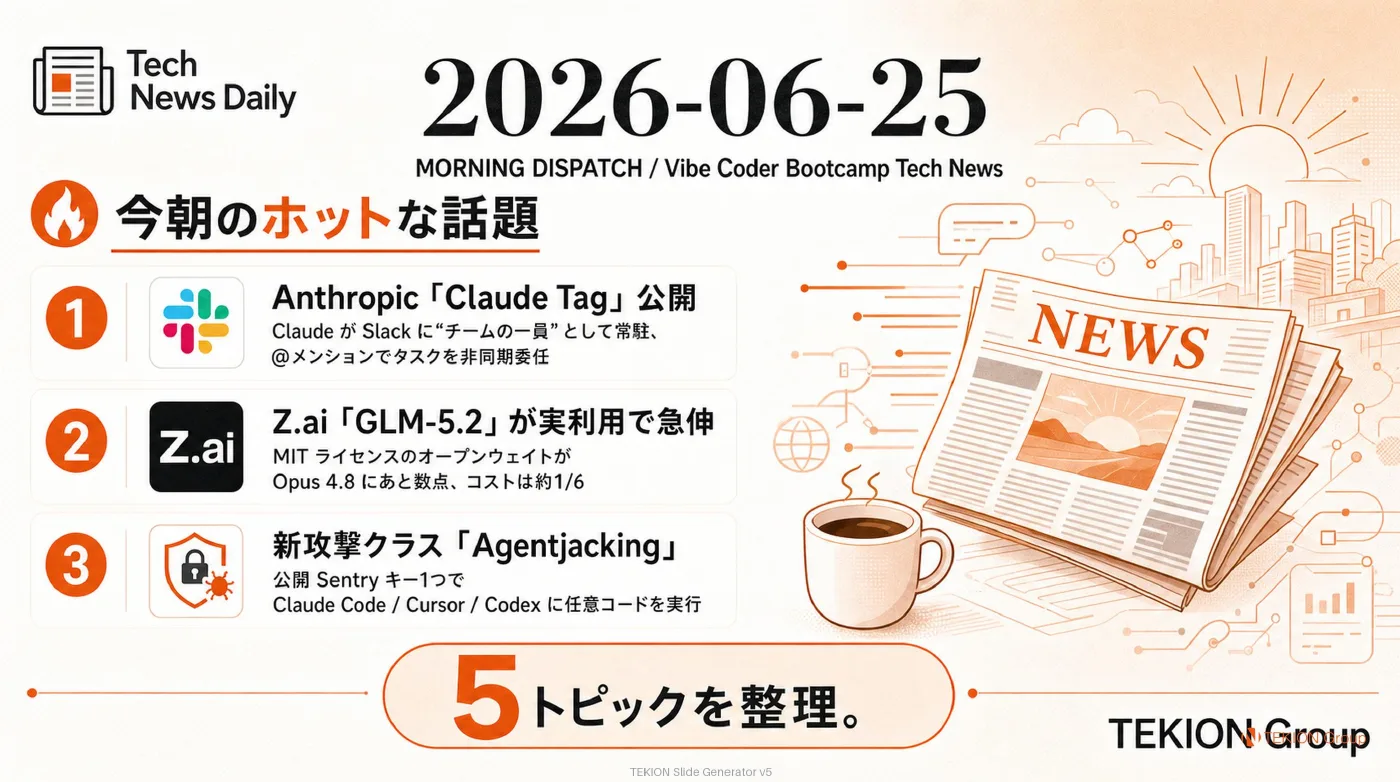 2026-06-25 AIエージェントニュース スライド1/7
