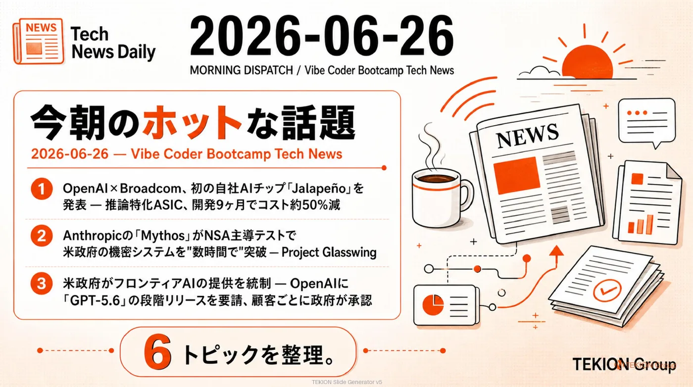 2026-06-26 AIエージェントニュース スライド1/8