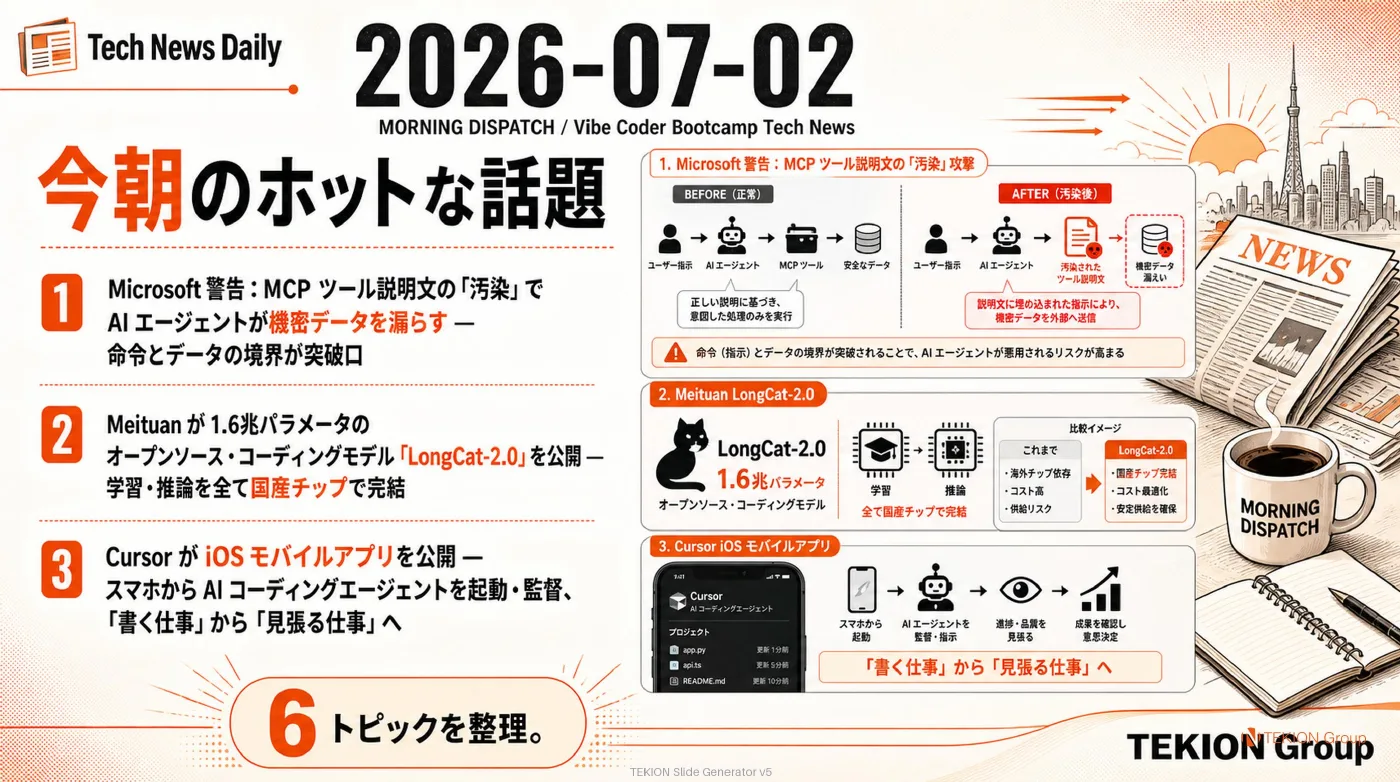 2026-07-02 AIエージェントニュース スライド1/8