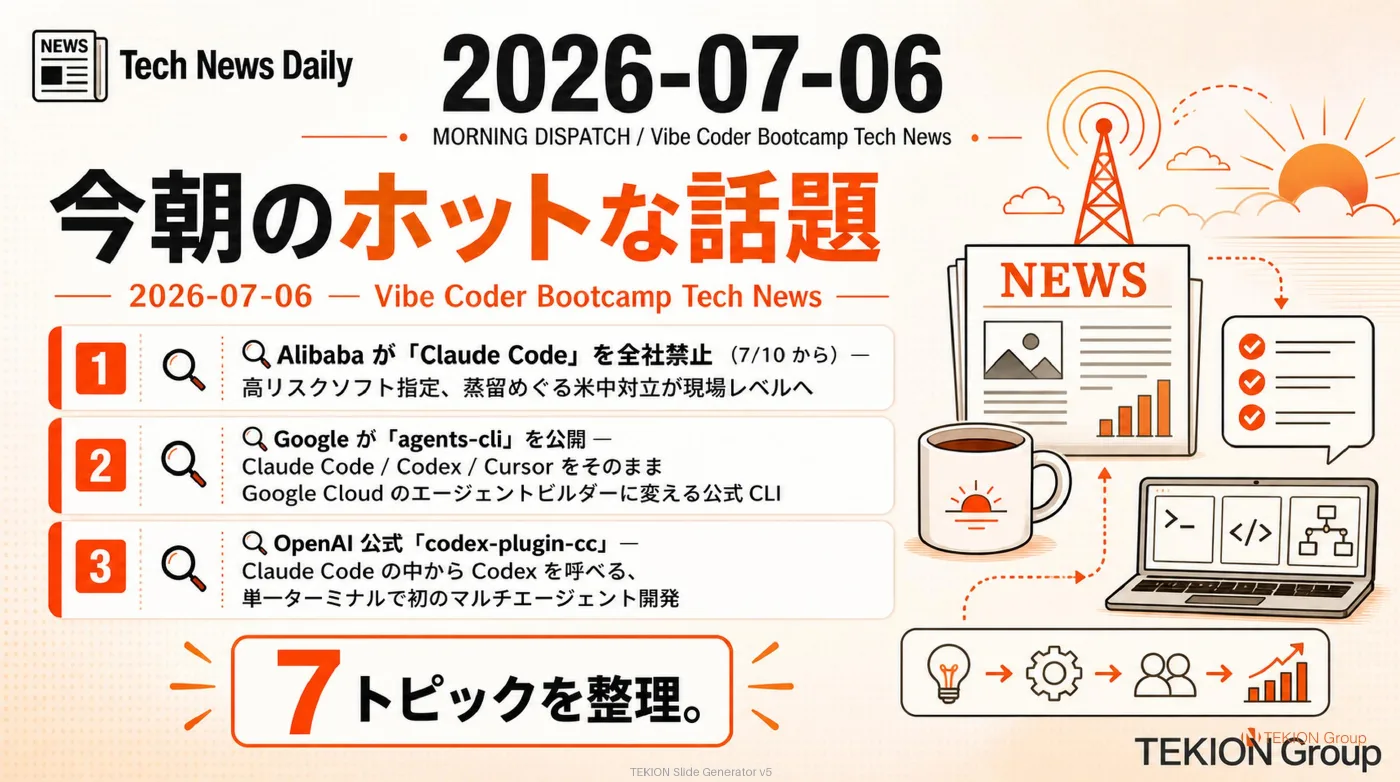 2026-07-06 AIエージェントニュース スライド1/9
