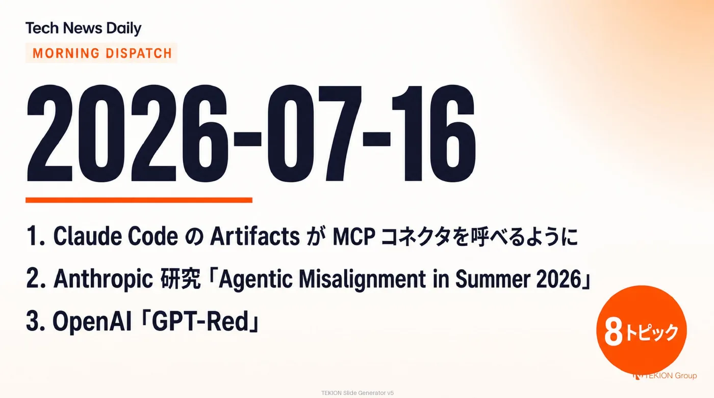 2026-07-16 AIエージェントニュース スライド1/10