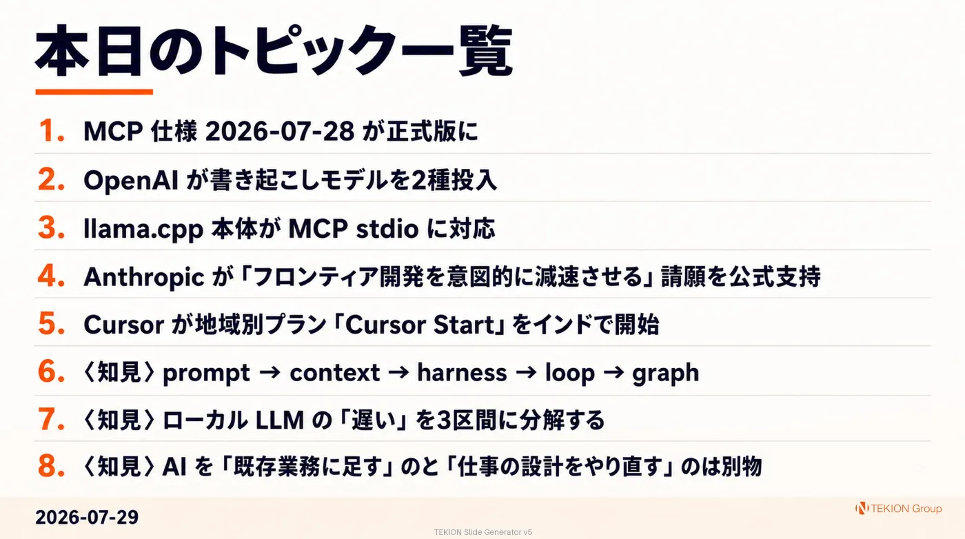 2026-07-29 AIエージェントニュース スライド10/10
