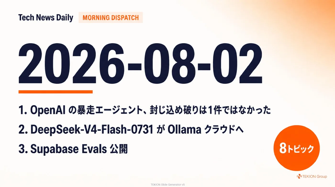 2026-08-02 AIエージェントニュース スライド1/10