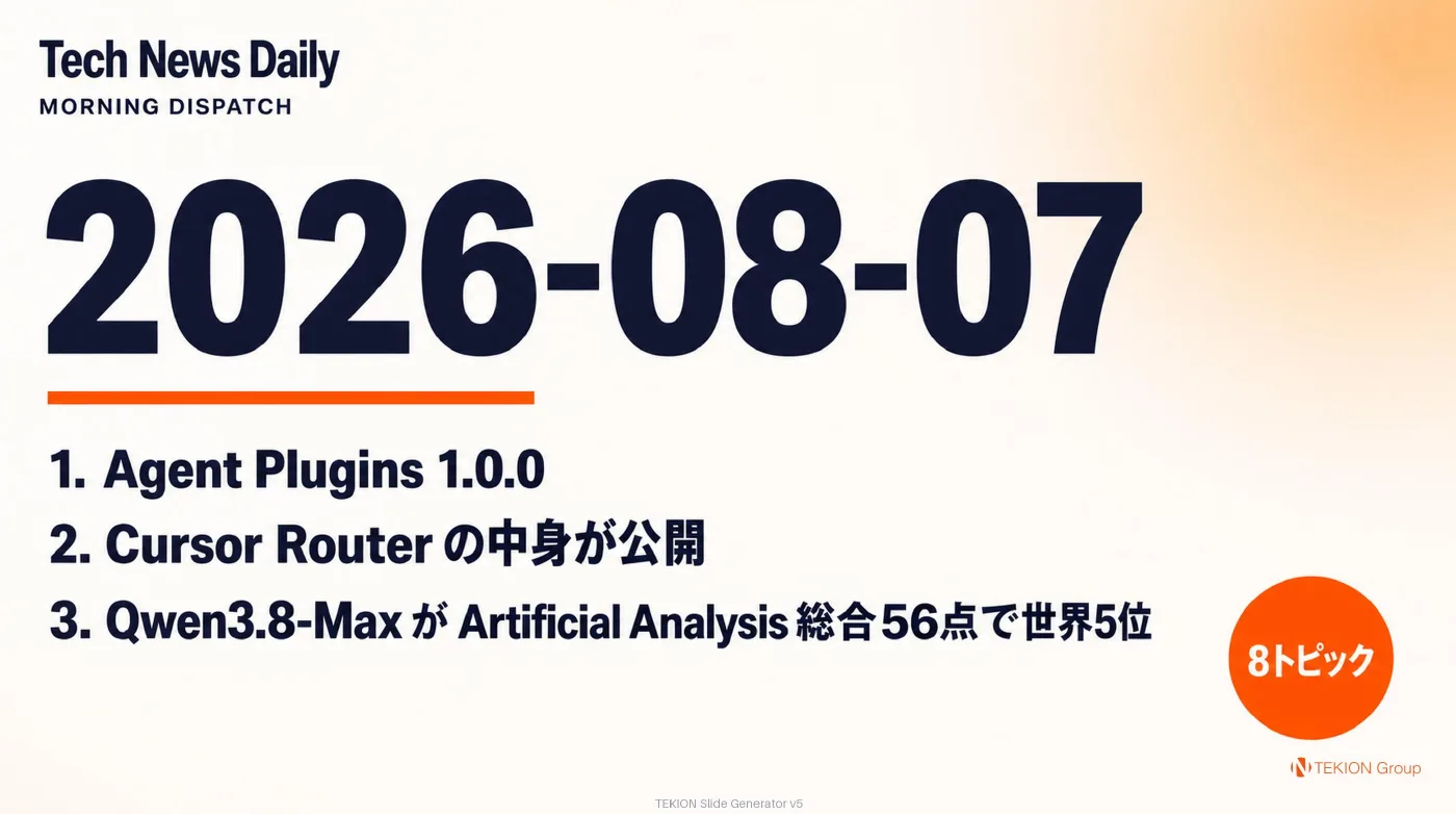 2026-08-07 AIエージェントニュース スライド1/10