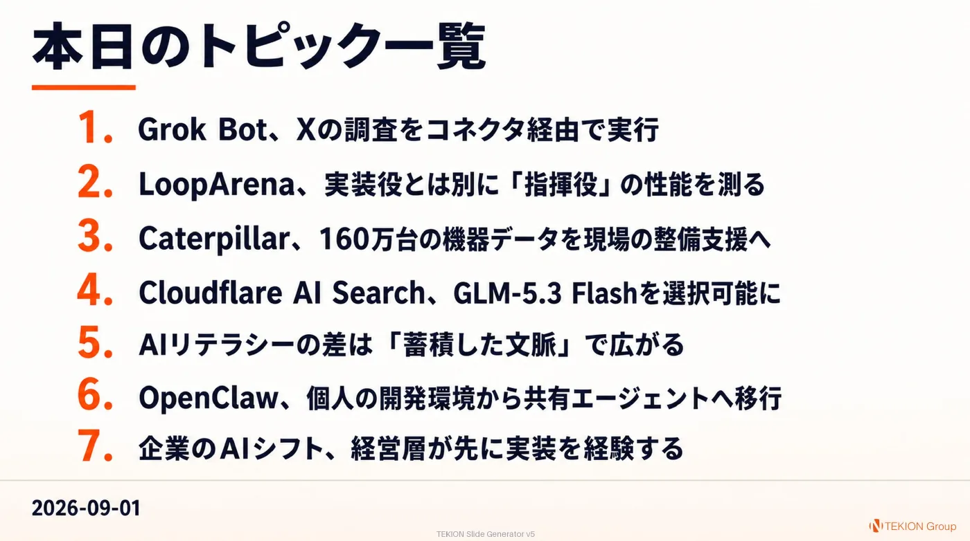 2026-09-01 AIエージェントニュース スライド9/9