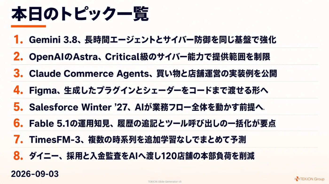 2026-09-03 AIエージェントニュース スライド10/10