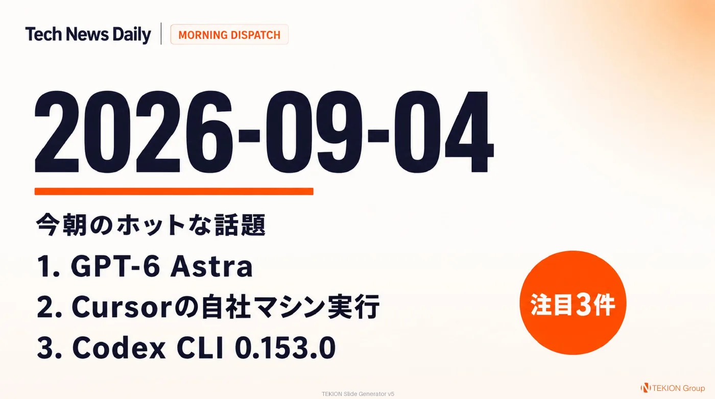 2026-09-04 AIエージェントニュース スライド1/10