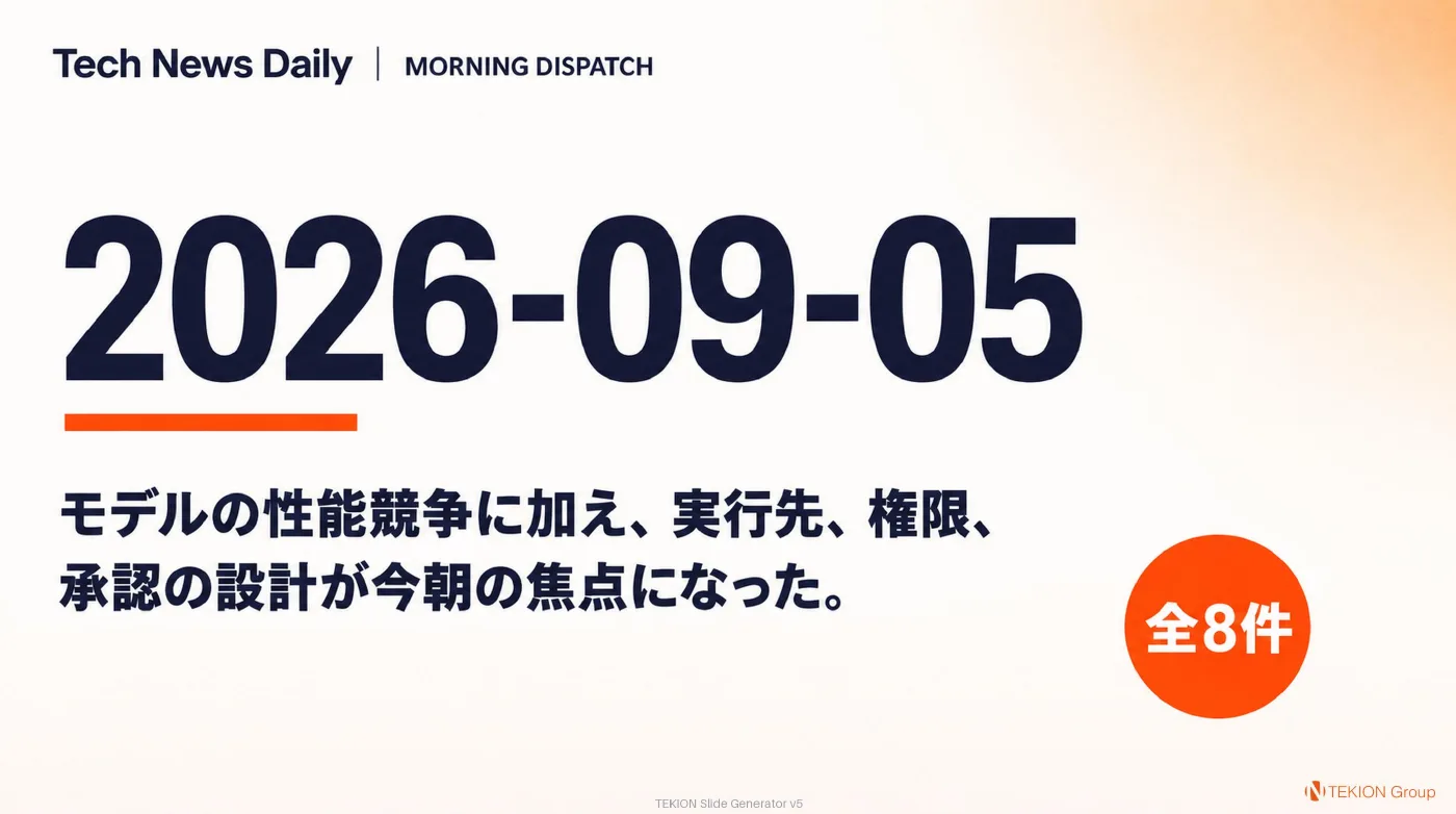 2026-09-05 AIエージェントニュース スライド1/10