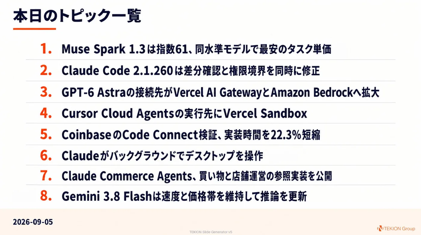 2026-09-05 AIエージェントニュース スライド10/10