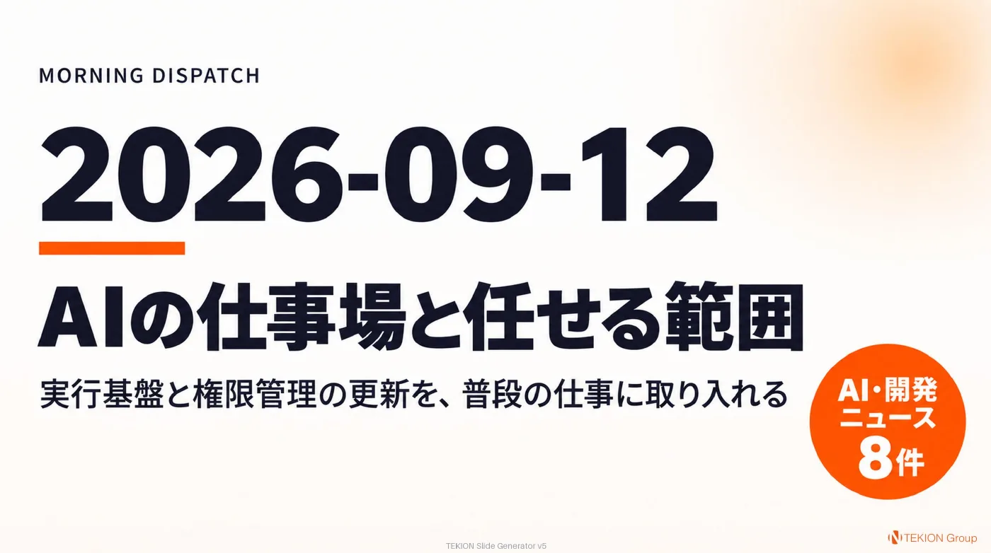2026-09-12 AIエージェントニュース スライド1/10