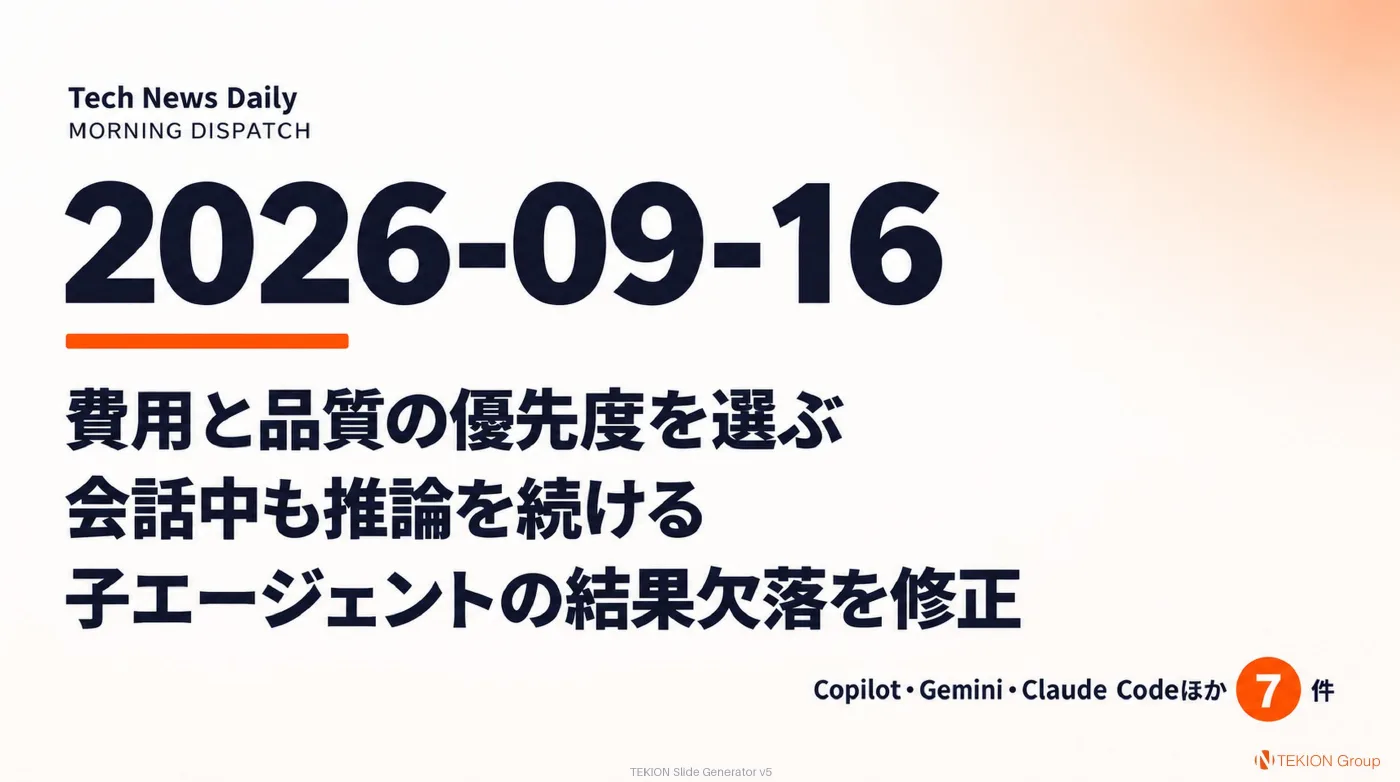 2026-09-16 AIエージェントニュース スライド1/9