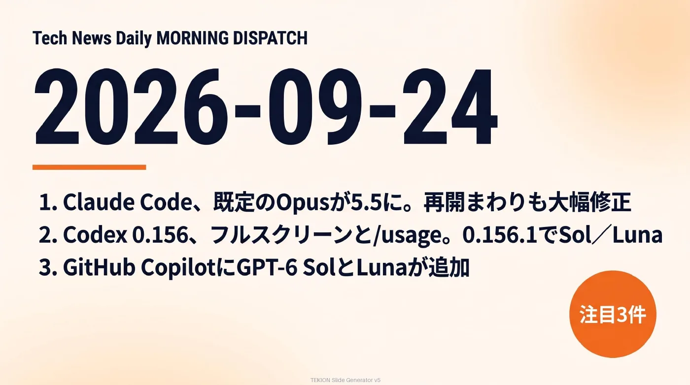 2026-09-24 AIエージェントニュース スライド1/10