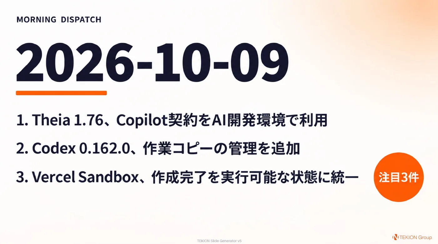 2026-10-09 AIエージェントニュース スライド1/8