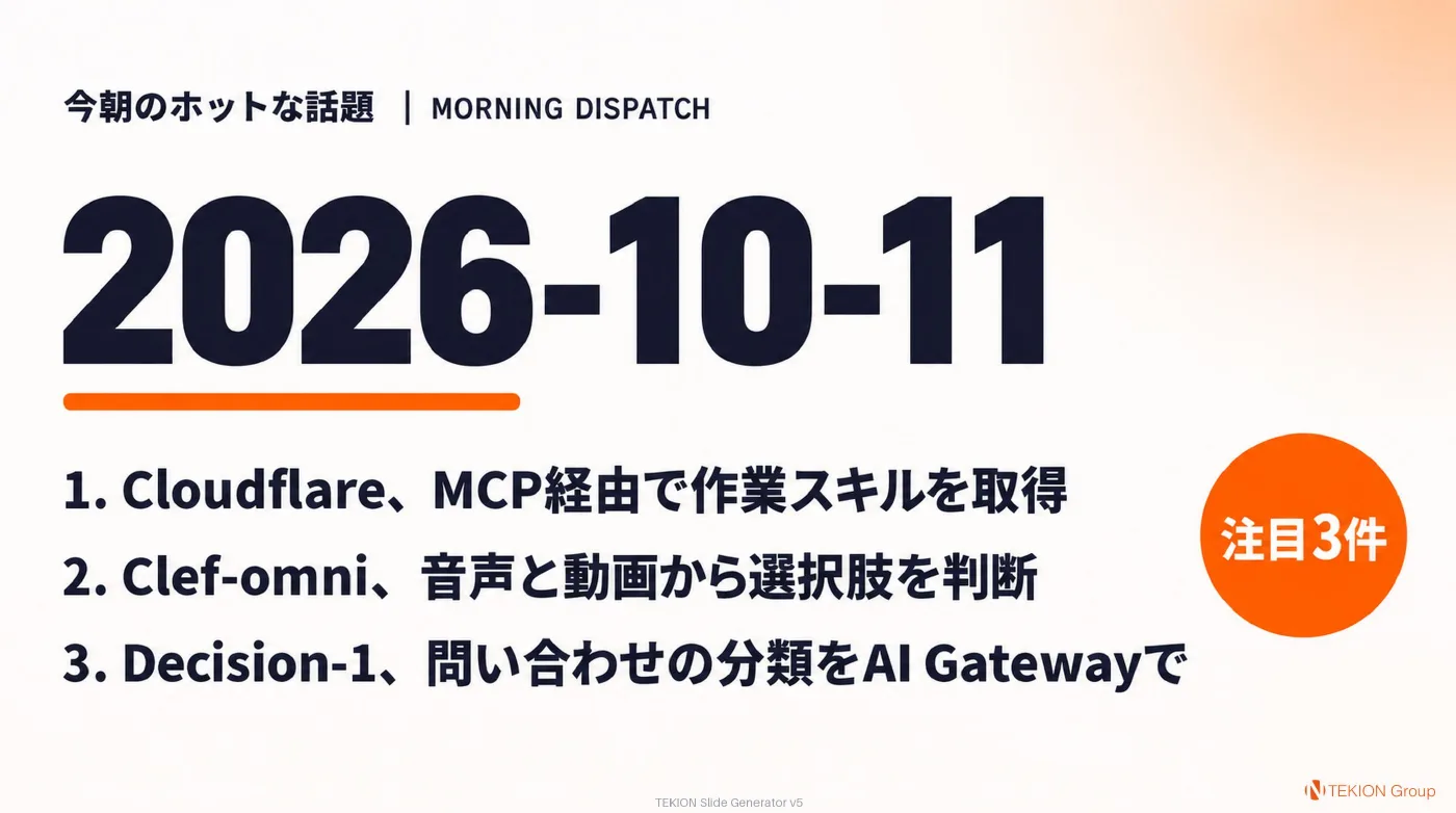 2026-10-11 AIエージェントニュース スライド1/9