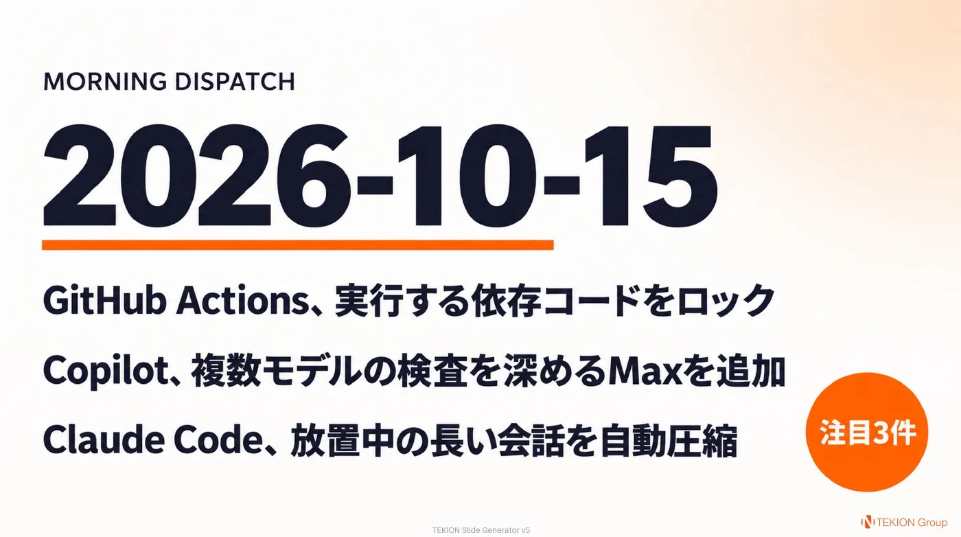 2026-10-15 AIエージェントニュース スライド1/9